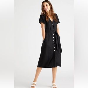 Quince 100% Linen Dress in Black
